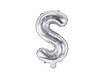 Balon foliowy litera "s", 35cm, srebrny