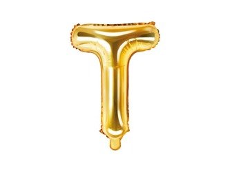 Balon foliowy litera "t", 35cm, złoty