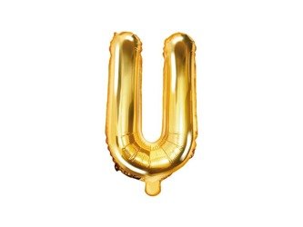 Balon foliowy litera "u", 35cm, złoty