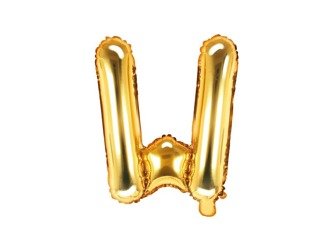 Balon foliowy litera "w", 35cm, złoty