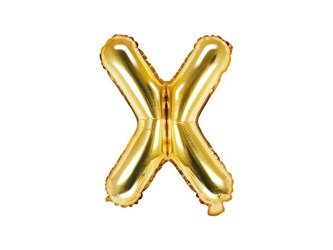 Balon foliowy litera "x", 35cm, złoty