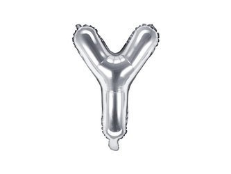 Balon foliowy litera "y", 35cm, srebrny