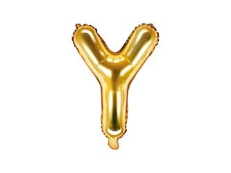Balon foliowy litera "y", 35cm, złoty