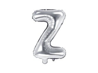 Balon foliowy litera "z", 35cm, srebrny