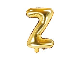Balon foliowy litera "z", 35cm, złoty