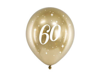 Balony Glossy 30cm 60 złoty 6szt 168435