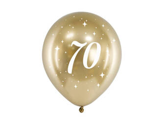 Balony Glossy 30cm 70 złoty 6szt 168459