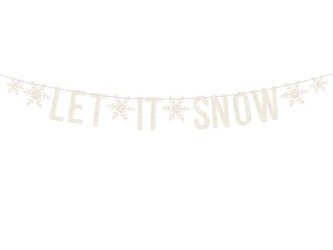 Baner let it snow, biały, 13x170cm