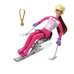 Barbie HCN30/HCN33 lalka sporty zimowe paranarciarka alpejska 015627