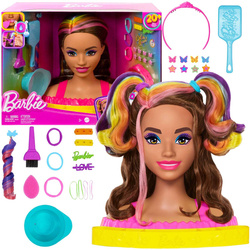 Barbie HMD80 Głowa do stylizacji Neonowa brązowe włosy 125210