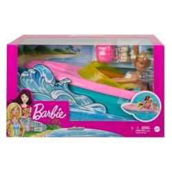 Barbie grg30 zestaw lalka + motorówka