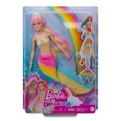 Barbie gtf89 syrenka tęczowa przemiana 