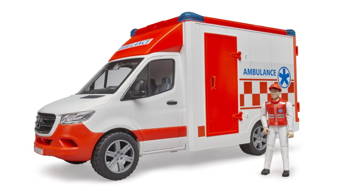 Bruder 02676 MB Sprinter Ambulans z figurką ratownika medycznego i modułem światło dźwięk 026769