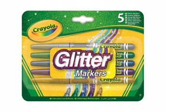 Crayola markery - brokatowe zmywalne flamastry 5szt