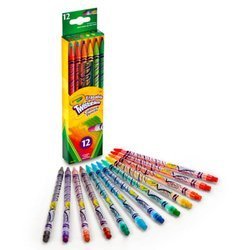 Crayola: wykręcane kredki ołówkowe ścieralne z gumką 12 szt