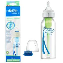 DR BROWN'S Butelka Standard 250 ml ze soecjalnym systemem do karmienia niemowląt z rozczepem wargi lub podniebienia 310472