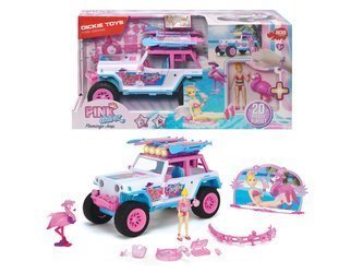 Dickie pink drivez flamingo jeep 22cm 069888