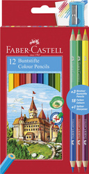 Faber-Castell Kredki Zamek 12kol +3 kredki dwustronne+temper.595540