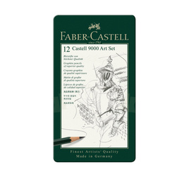Faber-Castell Ołówek 9000 artystyczny 12szt mix opak.metalowe 190653