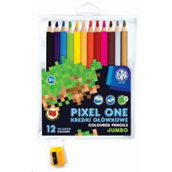 Kredki ołówkowe jumbo okrągłe Pixel One 12kol+temperówka 160115