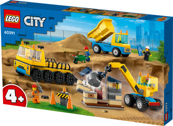 Lego 60391 City Ciężarówki i dźwig z kulą wyburzeniową