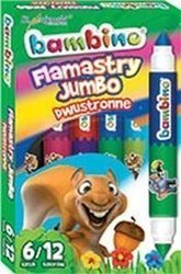 Maj flamastry 12kol 6szt dwustronne jumbo standard