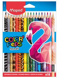 Maped kredki Colorpeps Animals trójkątne 18 kolorów 322184