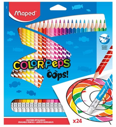 Maped kredki Colorpeps Oops ścieralne z gumką trójkątne 24kol 328247