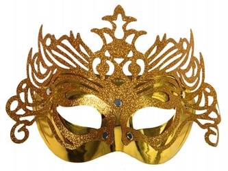 Maska party z ornamentem złota 442062