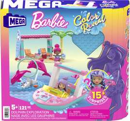 Mega Bloks Klocki HHW83 Barbie Color Reveal Przygoda z delfinami 078288
