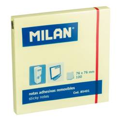 Milan Karteczki samoprzylepne żółte 76x76mm 100szt  854012