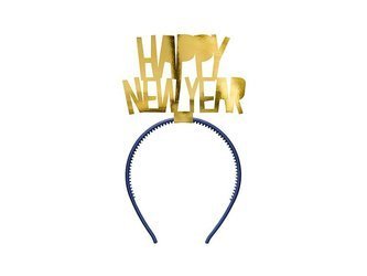 Opaska nowy rok - happy new year, złoty