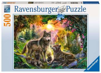 Puzzle Ravensburger 500el Rodzina wilków 147458