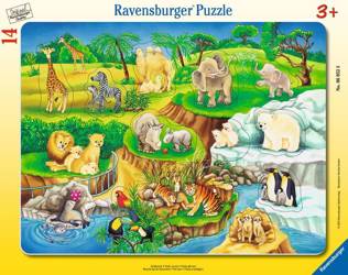 Puzzle Ravensburger ramkowe 14el Co tu pasuje ? W Zoo 060528