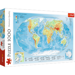 Puzzle Trefl 1000 Mapa fizyczna świata/ Meridian 104639