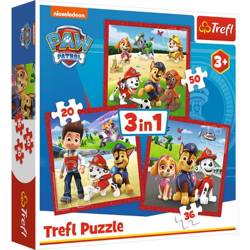 Puzzle Trefl 3w1 Wesołe pieski Paw Patrol 348675