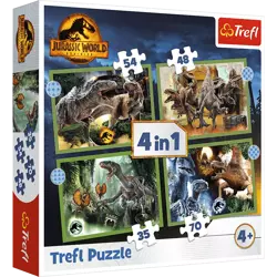 Puzzle Trefl 4w1 Groźne dinozaury Jurasic World 346077