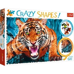 Puzzle Trefl 600 Crazy Shapes Oko w oko z tygrysem 111101