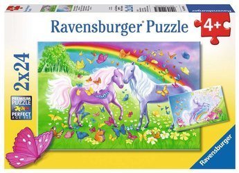 Puzzle ravensburger 2*24el konie z tęczą 091935 ***2