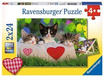 Puzzle ravensburger 2*24el śpiące kocięta 078011 ***2