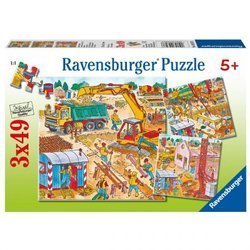 Puzzle ravensburger 3*49el budowa domu 093076