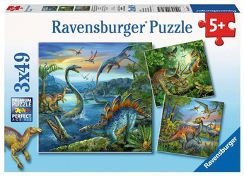 Puzzle ravensburger 3*49el fascynacja dinozaurami 093175