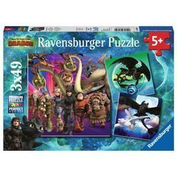 Puzzle ravensburger 3*49el jak wytresować smoka 080649