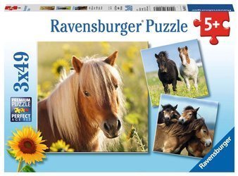 Puzzle ravensburger 3*49el kochane konie 080113