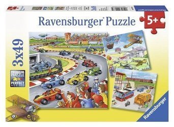 Puzzle ravensburger 3*49el samoloty i auta 092734