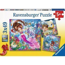 Puzzle ravensburger 3*49el urocze syrenki 080632