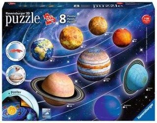 Puzzle ravensburger układ planet 2x27el,x54el,x72el,x108el 116683