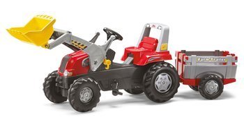 Rolly toys traktor junior z łyżką i przyczepą czerwony 811397