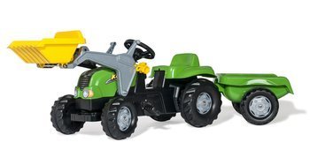 Rolly toys traktor rolly kid z łyżką i przyczepą zielony 023134