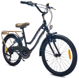 Rowerek 20 cali Heart bike 6-biegowy przerzutka Shimano czarny&złoty 645731 Rower